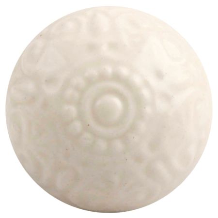 Cream Ceramic Floral Cabinet Knob Online