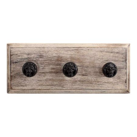Black Lion Metal Wooden Hooks