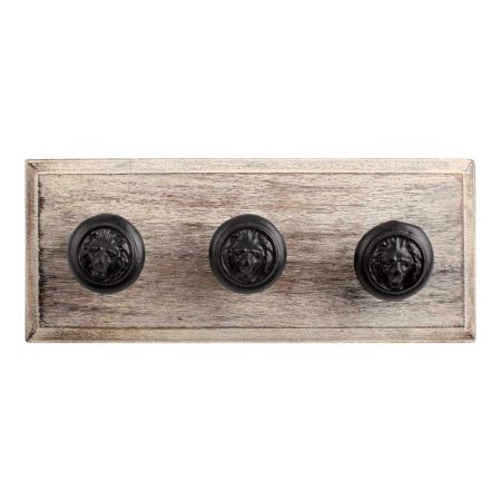 Black Lion Metal Wooden Hooks