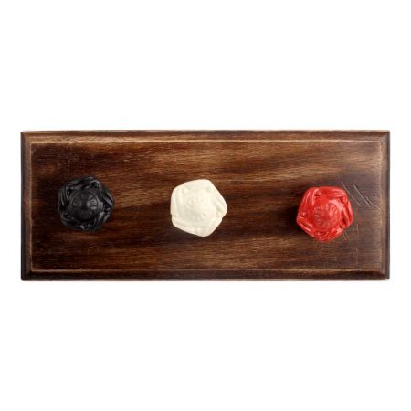 Mixed Color Flower Metal Wooden Hooks