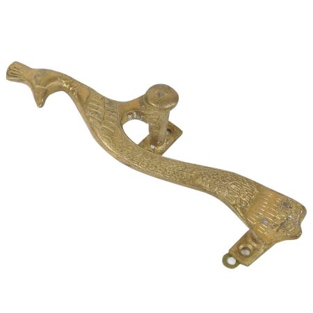 Golden Brass Peacock Carved Door Handle