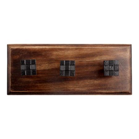 Black Square Metal Wooden Hooks