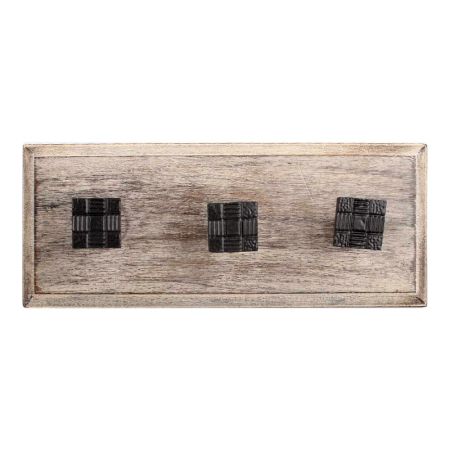 Black Square Metal Wooden Hooks