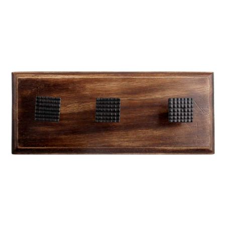 Black Popular Square Metal Wooden Hooks