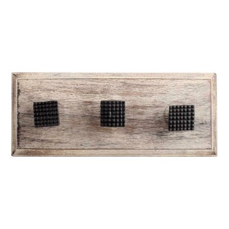 Black Popular Square Metal Wooden Hooks