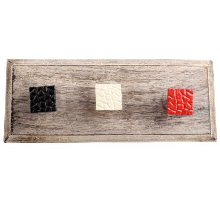 Mixed Hammered Square Metal Wooden Hooks
