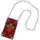 Red Floral Mini Purse / Mobile Pouch For Womens Hook