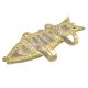 Tribal Brass Fish Wall Hooks with Patina