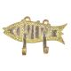 Tribal Brass Fish Wall Hooks with Patina
