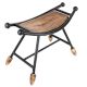 Wooden Wrought Iron Boat Shaped Stool