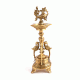 Brass Peacock Figurine Tall Oil Lamp