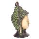 Brass Green Patina Buddha Head Statue