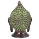 Brass Green Patina Buddha Head Statue