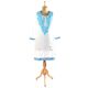 White Cotton kurti With Blue  Kashmiri Embroidery