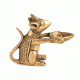Brass Rat Holding Diya Statue