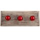 Antique Red Round Glass Wooden Hooks