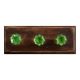 Green Octagon Shape Glass Wooden Hooks
