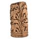 Wooden Block Engraved with Elephants Lions Showpiece