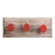 Red Oval Flower Metal Wooden Hooks