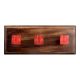 Red Square Metal Wooden Hooks