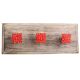 Red Hammered Square Metal Wooden Hooks