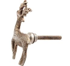 Silver Swamp Deer Brass Dresser Knobs