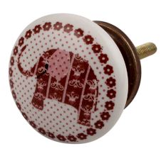 Brown Elephant Ceramic Flat Dresser Knob Online