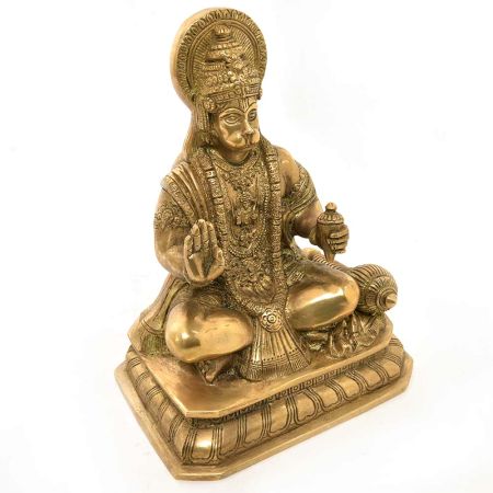 Bronze Hanuman Figurine in Sitting Position