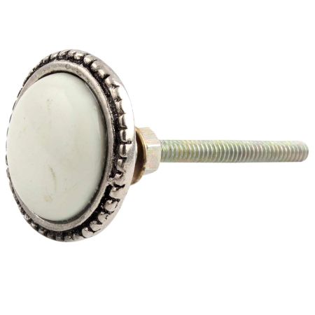 Cream Wheel Floral Glass and Metal Knobs Online