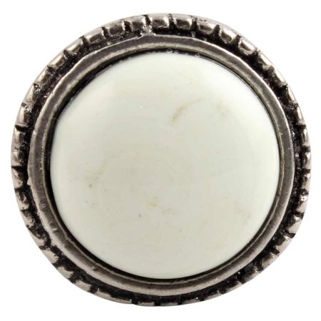 Cream Wheel Floral Glass and Metal Knobs Online
