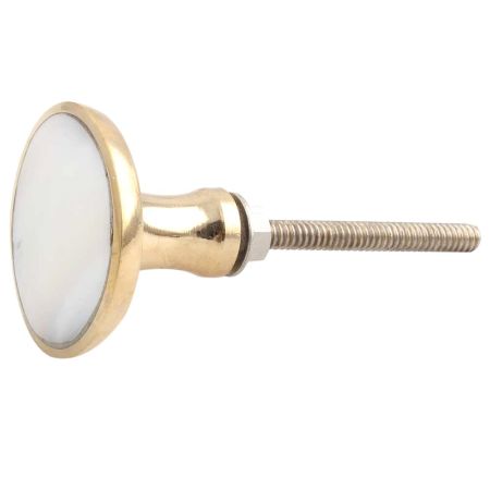 White Wheel Glass and Metal Knobs Online
