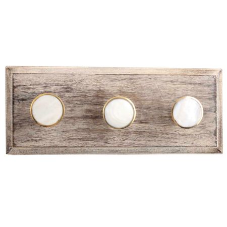 White Wheel Glass and Metal Wooden Hooks