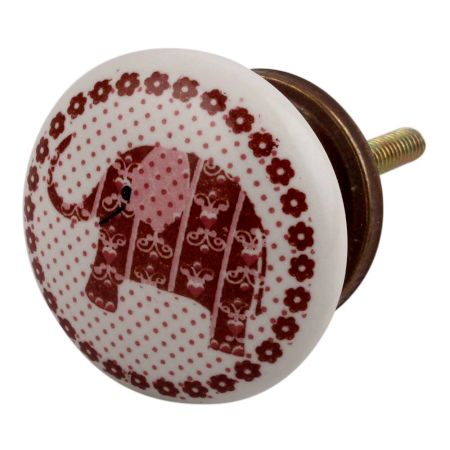Brown Elephant Ceramic Flat Dresser Knob Online