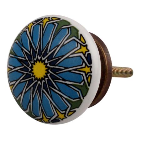 Turquoise Ceramic Flat Cabinet Knob Online