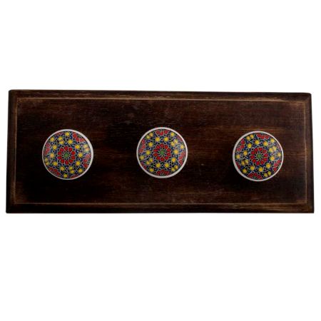 Mixed Color Ceramic Flat Wooden Hooks