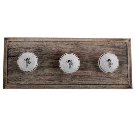 Black Flying Ceramic Flat Wooden Hooks