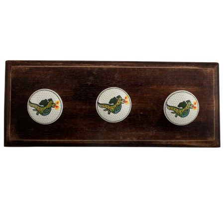Sea Green Dragon Ceramic Flat Wooden Hooks
