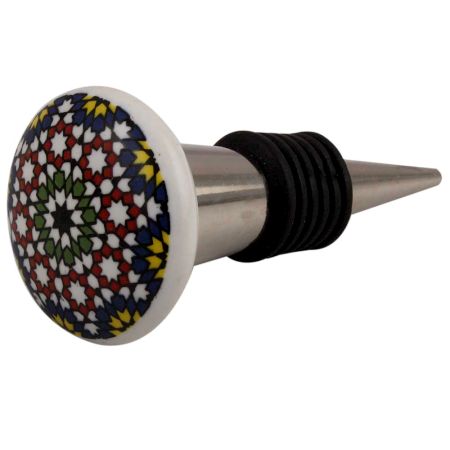 Multicolor Star Ceramic Flat Wine Stopper