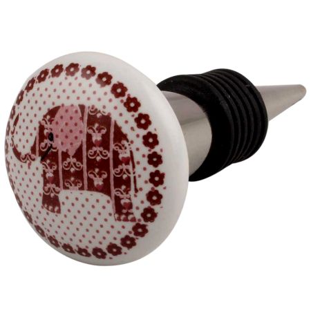 Brown Elephant Flat Ceramic Wine Stopper