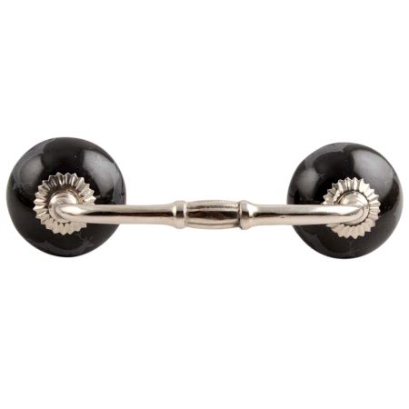 Black Running Rein Deer Pattern Ceramic Bridge Handle