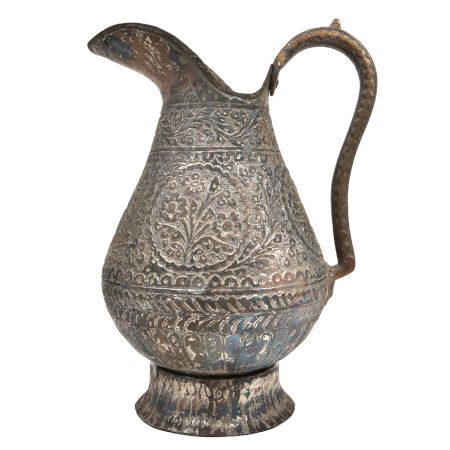 Copper Vintage Floral Engraved Jug