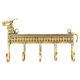 Brass 5 Peg Dhokra Cow Shaped Key Wall Hooks