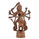 Guanyin Goddess of Mercy Brass Statue Sitting on Foo Fu Lion Dog 15 Cm