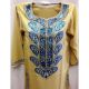 Stiched Cotton Kashmiri Kurti Yellow Blue Pasley Floral Border