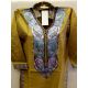Olive Green Summer Kashmiri Embroidered Long Kurti