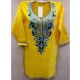 Yellow Summer Kashmiri Embroidered Long Kurti
