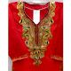 Red Summer Kashmiri Embroidered Long Kurti