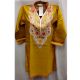 Golden Yellow Summer Kashmiri Embroidered Long Kurti