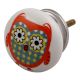 Orange Owl Ceramic Flat Drawer Knob Online
