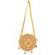Yellow Hand Embroidered Sling Bag Round Shape